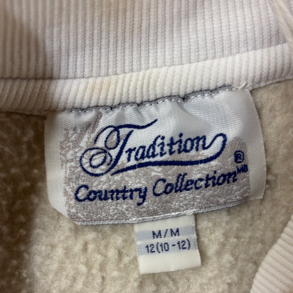 Vintage Cream Embroidered Women's Sweater Grandma - Picture 4 of 7